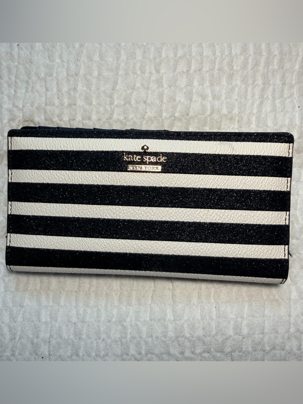 Kate Spade New York Black & White Striped Wallet